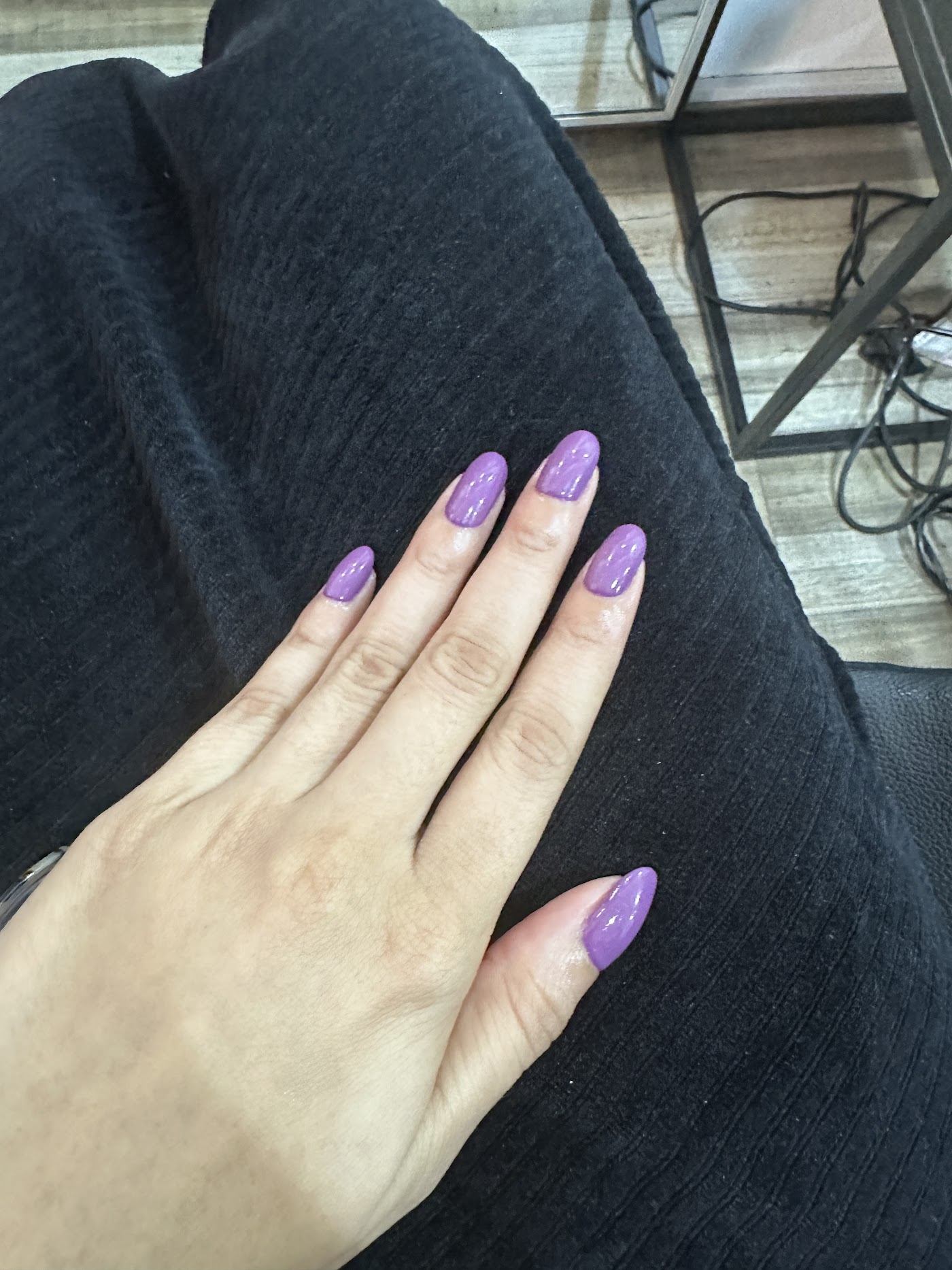 Lilac almond gel manicure